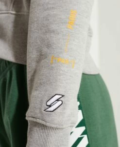 SUPERDRY Cooperate Logo Crop Hoodie Grey Marl -Sportswear Sales 2022 upload9223368955665940388