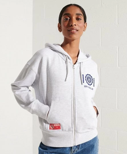 SUPERDRY College Graphic Zip Hoodie Rich Deep Burgundy 8 SUPERDRY College Graphic Zip Hoodie Rich Deep Burgundy - Image 8