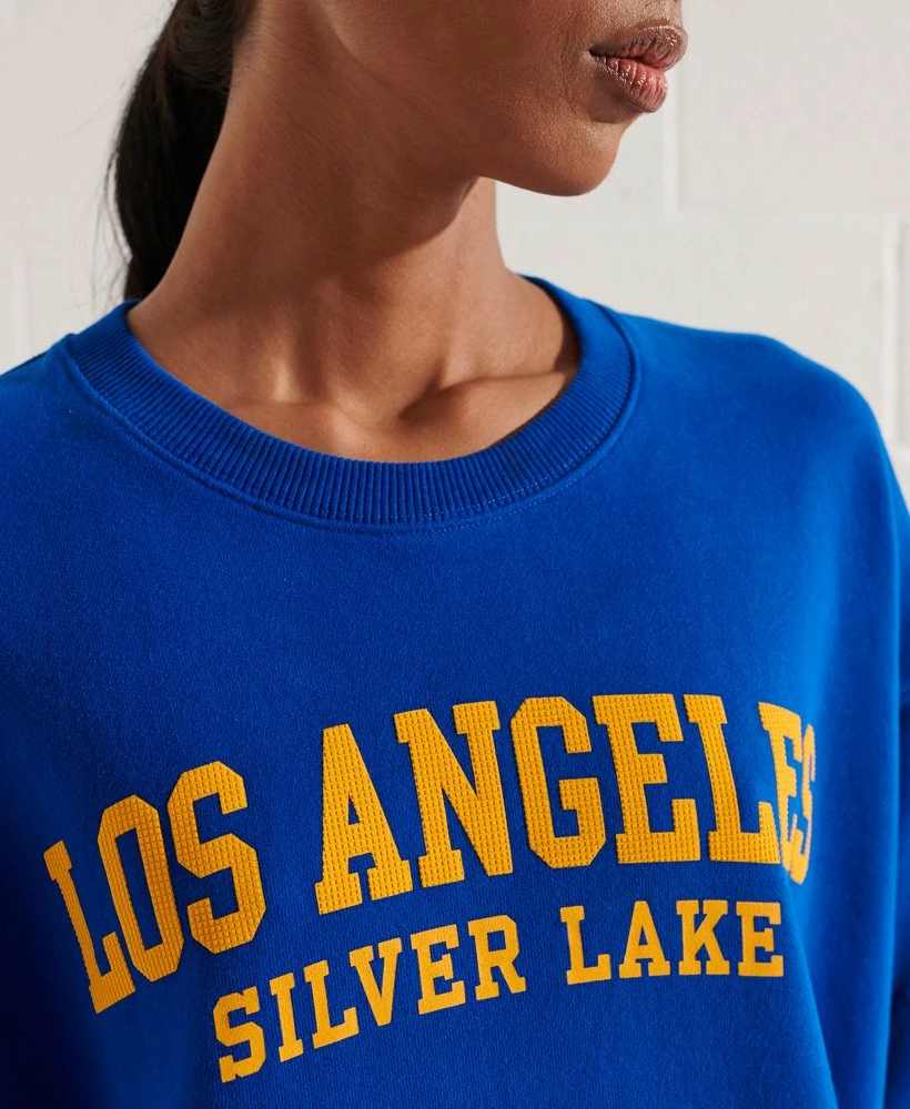 SUPERDRY City College Crew Sweatshirt Dress Eclipse Navy 3 SUPERDRY City College Crew Sweatshirt Dress Eclipse Navy - Image 3