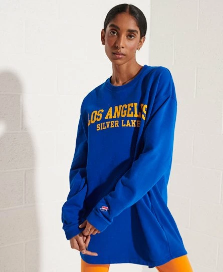 SUPERDRY City College Crew Sweatshirt Dress Mazarine Blue 9 SUPERDRY City College Crew Sweatshirt Dress Mazarine Blue - Image 9
