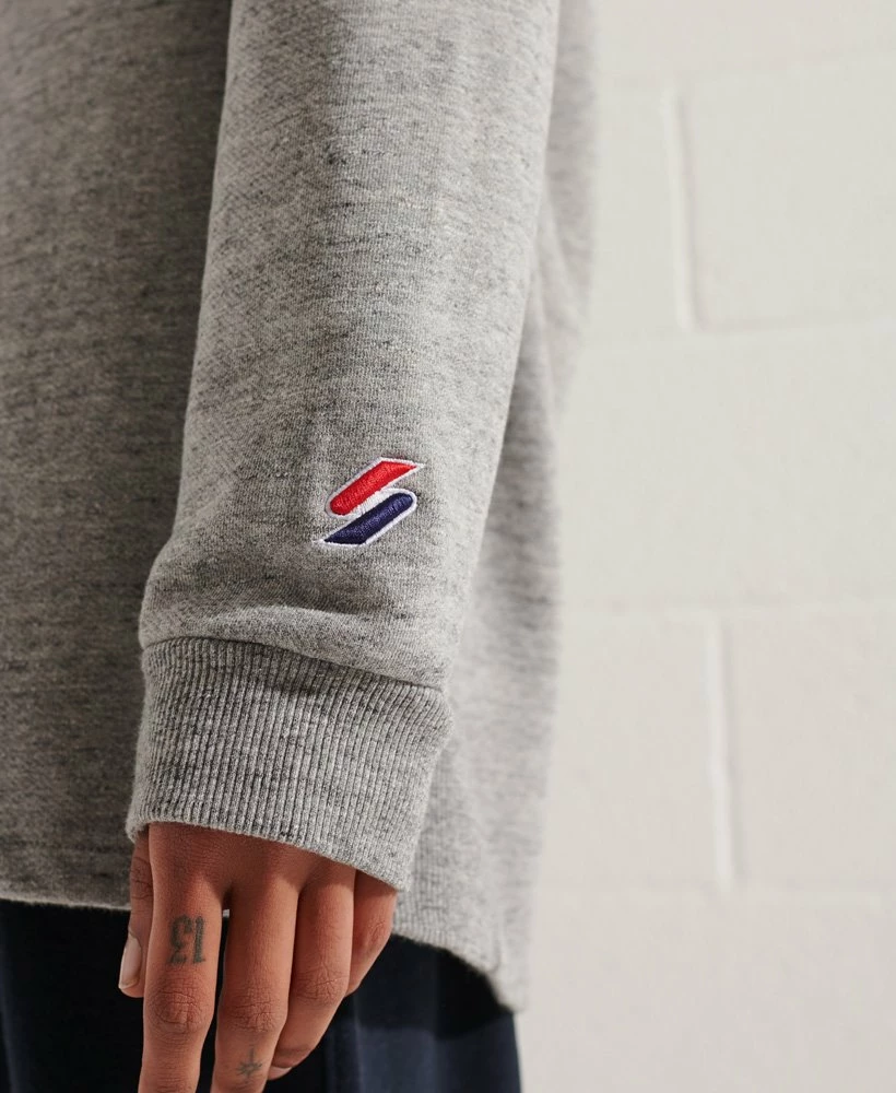 SUPERDRY City College Crew Sweatshirt Dress Grey Slub Grindle 5 SUPERDRY City College Crew Sweatshirt Dress Grey Slub Grindle - Image 5
