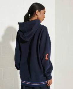 SUPERDRY Strikeout Oversized Hoodie Grey Slub Grindle