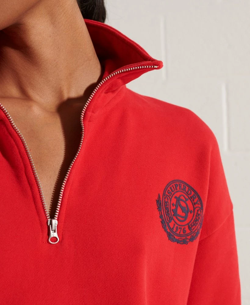 SUPERDRY City College Oversized Half Zip Track Top Eclipse Navy 2 SUPERDRY City College Oversized Half Zip Track Top Eclipse Navy - Image 2