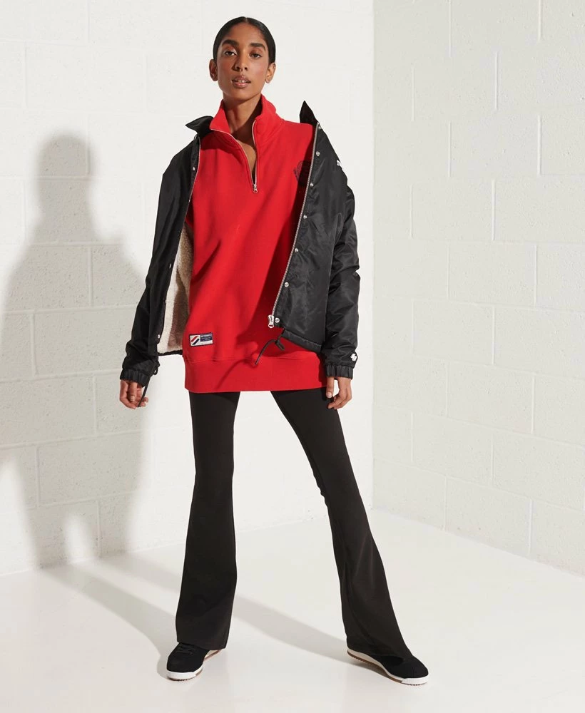 SUPERDRY City College Oversized Half Zip Track Top Eclipse Navy 1 SUPERDRY City College Oversized Half Zip Track Top Eclipse Navy