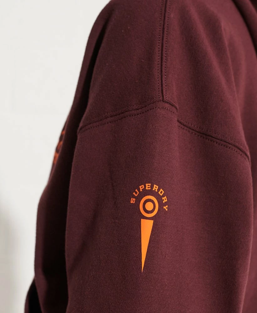 SUPERDRY College Graphic Zip Hoodie Rich Deep Burgundy 6 SUPERDRY College Graphic Zip Hoodie Rich Deep Burgundy - Image 6
