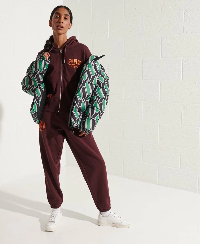 SUPERDRY College Graphic Zip Hoodie Rich Deep Burgundy 1 SUPERDRY College Graphic Zip Hoodie Rich Deep Burgundy