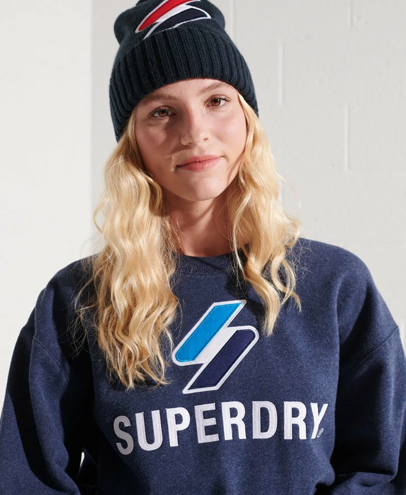 SUPERDRY Code Logo Applique Crew Sweatshirt Enamel Green Marl 2 SUPERDRY Code Logo Applique Crew Sweatshirt Enamel Green Marl - Image 2