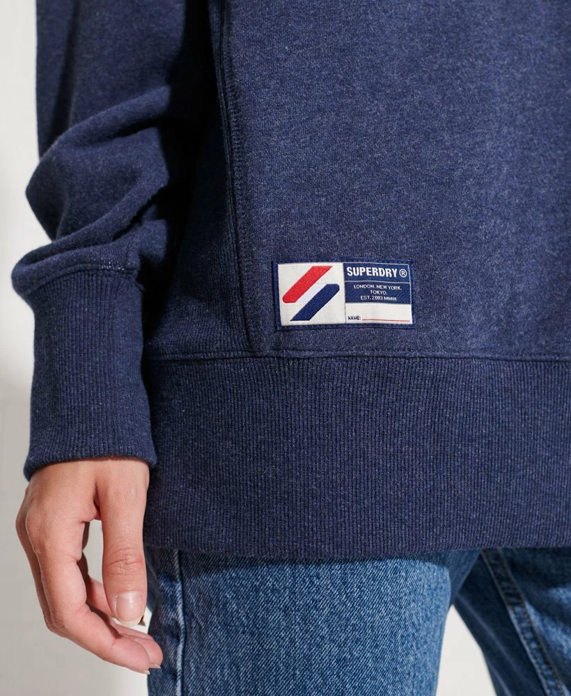 SUPERDRY Code Logo Applique Crew Sweatshirt Enamel Green Marl 3 SUPERDRY Code Logo Applique Crew Sweatshirt Enamel Green Marl - Image 3