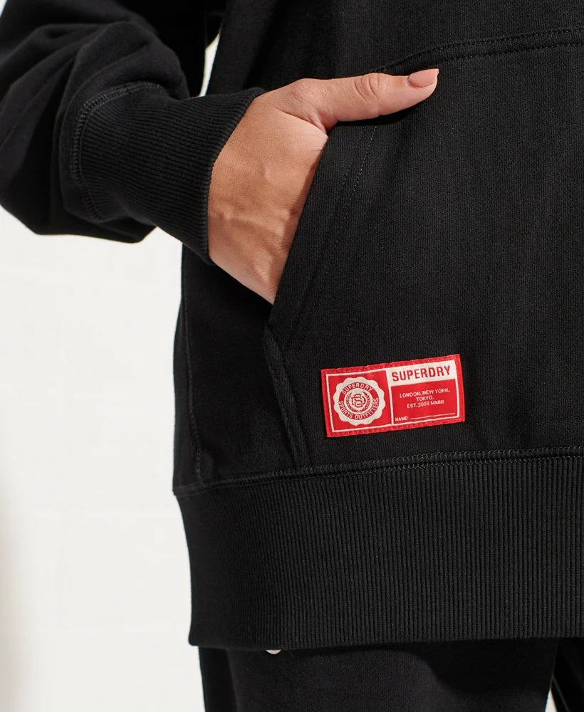 SUPERDRY College Graphic Crop Hoodie Black 5 SUPERDRY College Graphic Crop Hoodie Black - Image 5