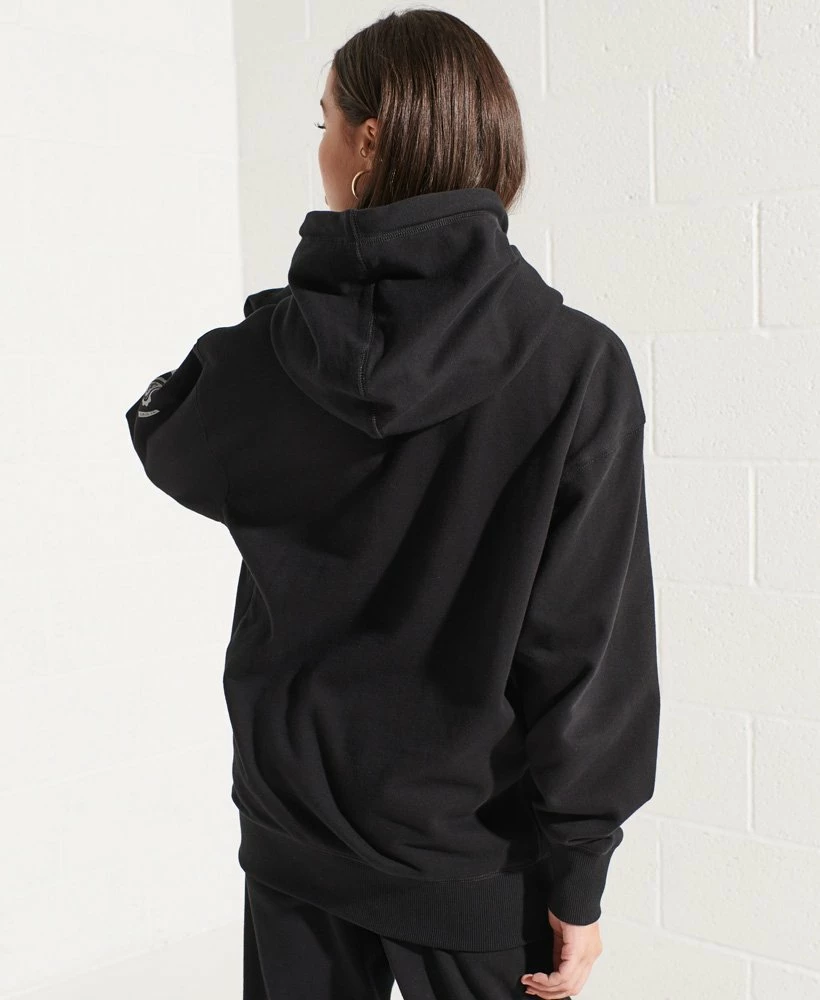 SUPERDRY College Graphic Crop Hoodie Black 2 SUPERDRY College Graphic Crop Hoodie Black - Image 2