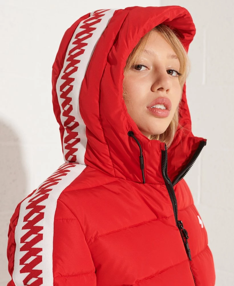 SUPERDRY Code Logo Tape Spirit Puffer Jacket Risk Red 3 SUPERDRY Code Logo Tape Spirit Puffer Jacket Risk Red - Image 3