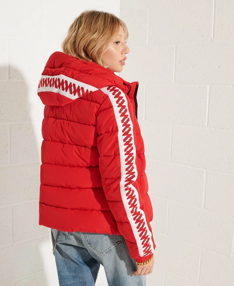 SUPERDRY Code Logo Tape Spirit Puffer Jacket Risk Red 2 SUPERDRY Code Logo Tape Spirit Puffer Jacket Risk Red - Image 2