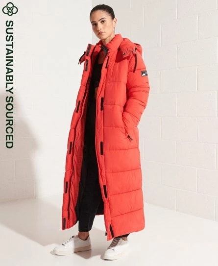 SUPERDRY Touchline Longline Padded Coat High Risk Red 9 SUPERDRY Touchline Longline Padded Coat High Risk Red - Image 9