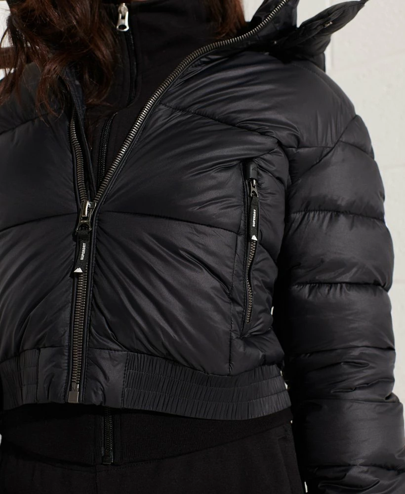 SUPERDRY Fuji Cropped Hooded Jacket Pelican 4 SUPERDRY Fuji Cropped Hooded Jacket Pelican - Image 4