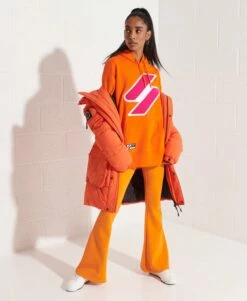 SUPERDRY Code Logo Chenille Oversized Hoodie Deep Navy