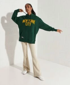 SUPERDRY City College Oversized Hoodie Optic