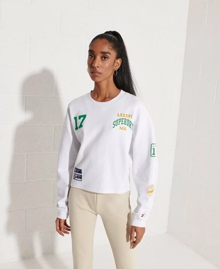 SUPERDRY Varsity Arch Batwing Crew Sweatshirt Optic 6 SUPERDRY Varsity Arch Batwing Crew Sweatshirt Optic - Image 6