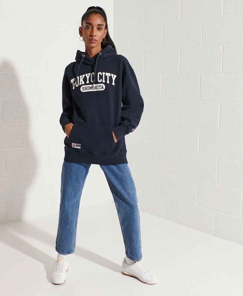 SUPERDRY City College Oversized Hoodie Eclipse Navy 1 SUPERDRY City College Oversized Hoodie Eclipse Navy
