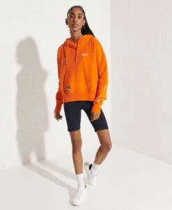 SUPERDRY Cooperate Logo Crop Hoodie Optic