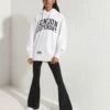 SUPERDRY City College Oversized Hoodie Grey Slub Grindle