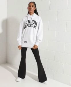 SUPERDRY City College Oversized Hoodie Grey Slub Grindle