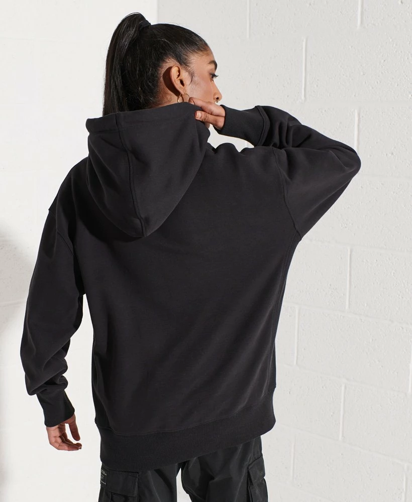 SUPERDRY Micro Logo Oversized Hoodie Pelican 2 SUPERDRY Micro Logo Oversized Hoodie Pelican - Image 2