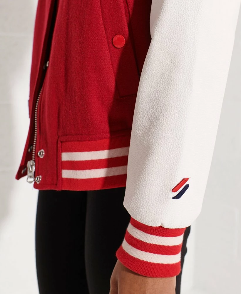 SUPERDRY Wool Varsity Baseball Jacket Varsity Arch Colourblock 4 SUPERDRY Wool Varsity Baseball Jacket Varsity Arch Colourblock - Image 4
