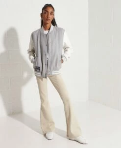 SUPERDRY Wool Varsity Baseball Jacket Red/ecru