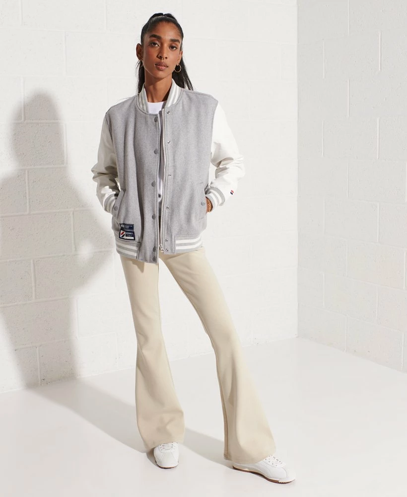 SUPERDRY Wool Varsity Baseball Jacket Red/ecru 1 SUPERDRY Wool Varsity Baseball Jacket Red/ecru