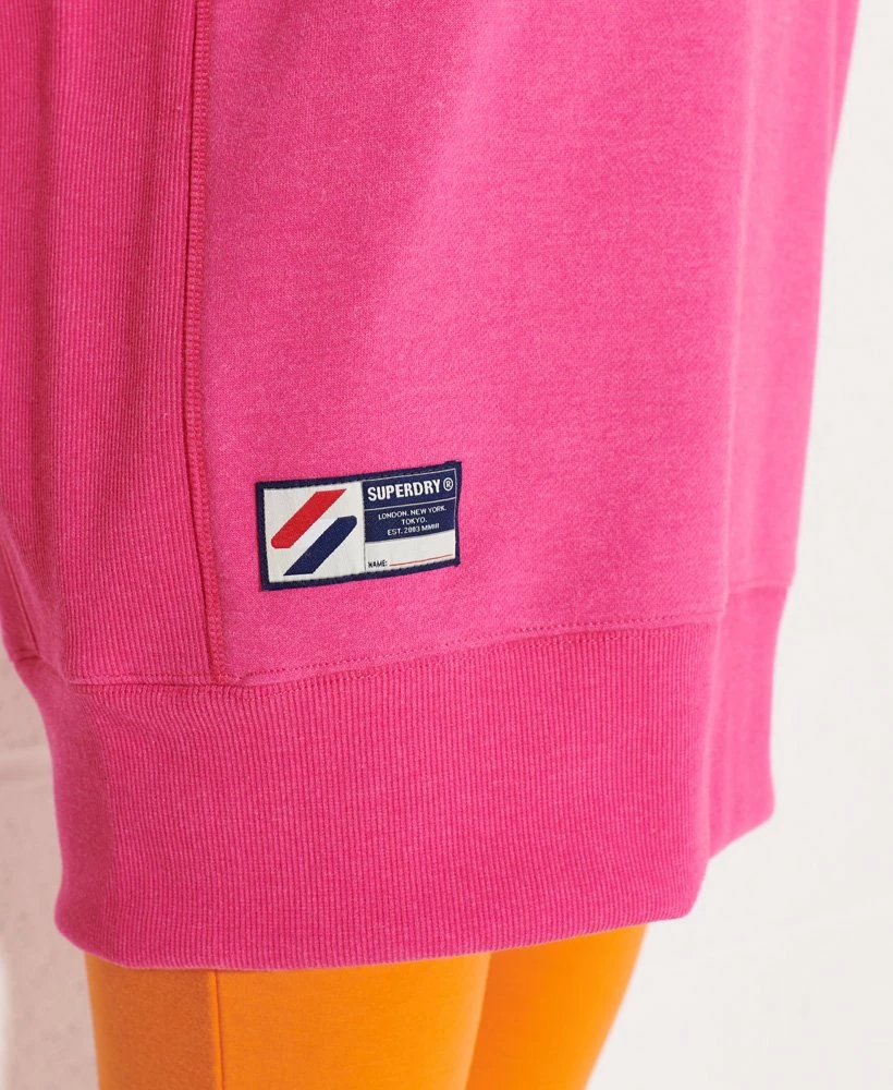 SUPERDRY Code Logo Applique Crew Sweatshirt Hot Pink Marl 4 SUPERDRY Code Logo Applique Crew Sweatshirt Hot Pink Marl - Image 4