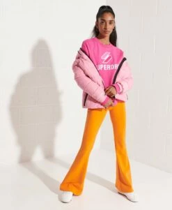 SUPERDRY Code Logo Applique Crew Sweatshirt Hot Pink Marl