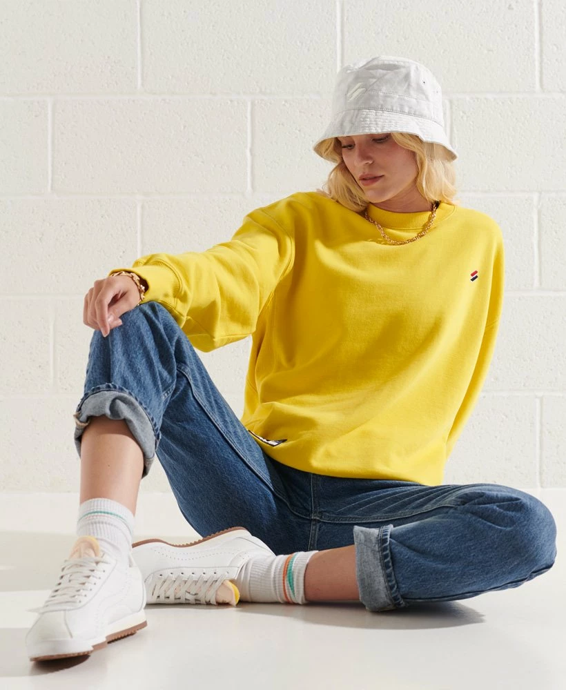 SUPERDRY Organic Cotton Essential Crew Sweatshirt Roseate Pink 2 SUPERDRY Organic Cotton Essential Crew Sweatshirt Roseate Pink - Image 2