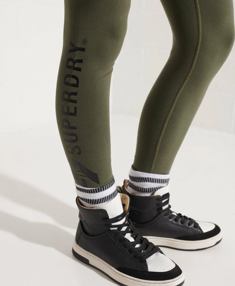 SUPERDRY Code Logo Elastic Leggings Dark Moss 5 SUPERDRY Code Logo Elastic Leggings Dark Moss - Image 5