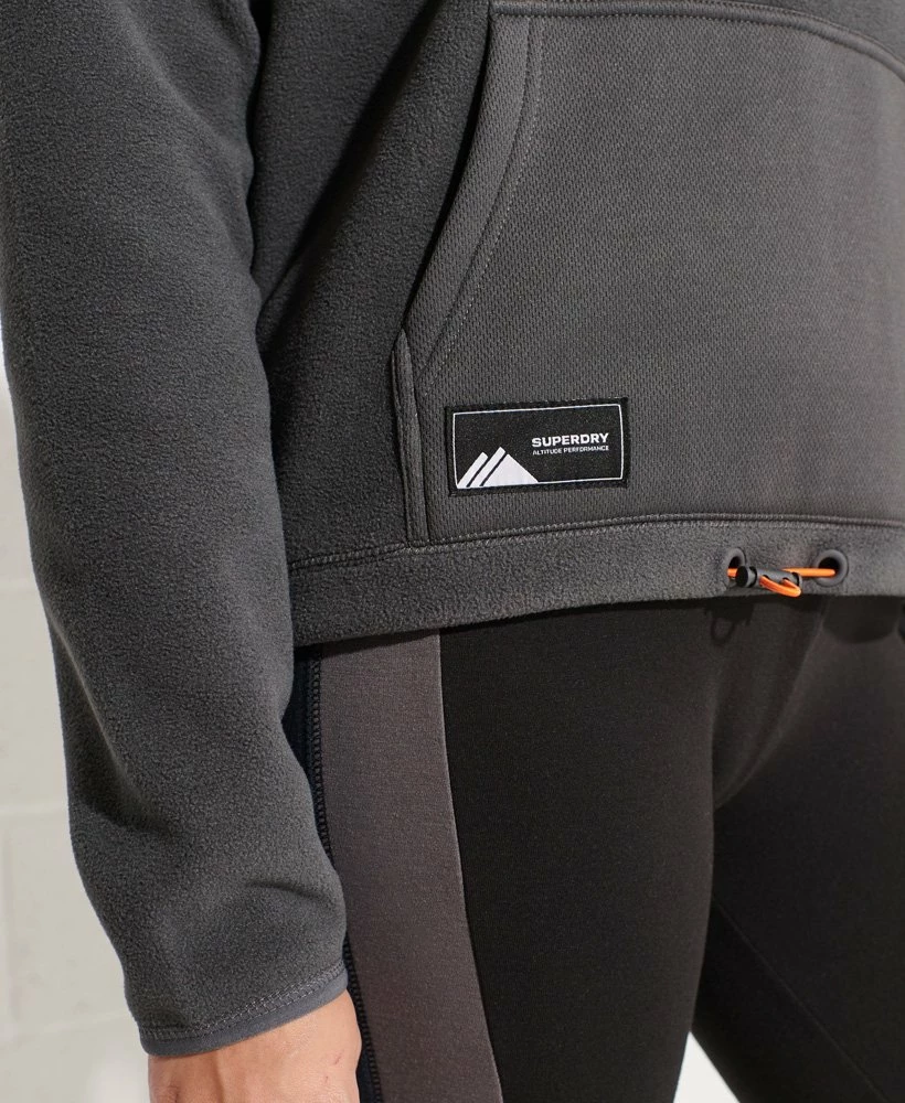 SUPERDRY Mountain Fleece Crop Hoodie Black 5 SUPERDRY Mountain Fleece Crop Hoodie Black - Image 5