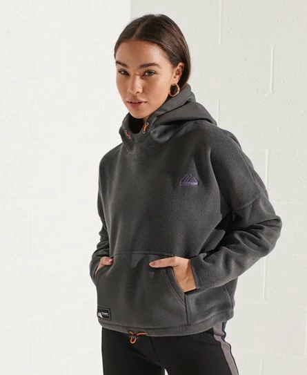 SUPERDRY Mountain Fleece Crop Hoodie Black 7 SUPERDRY Mountain Fleece Crop Hoodie Black - Image 7
