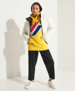 SUPERDRY Code Logo Chenille Oversized Hoodie Ice Marl