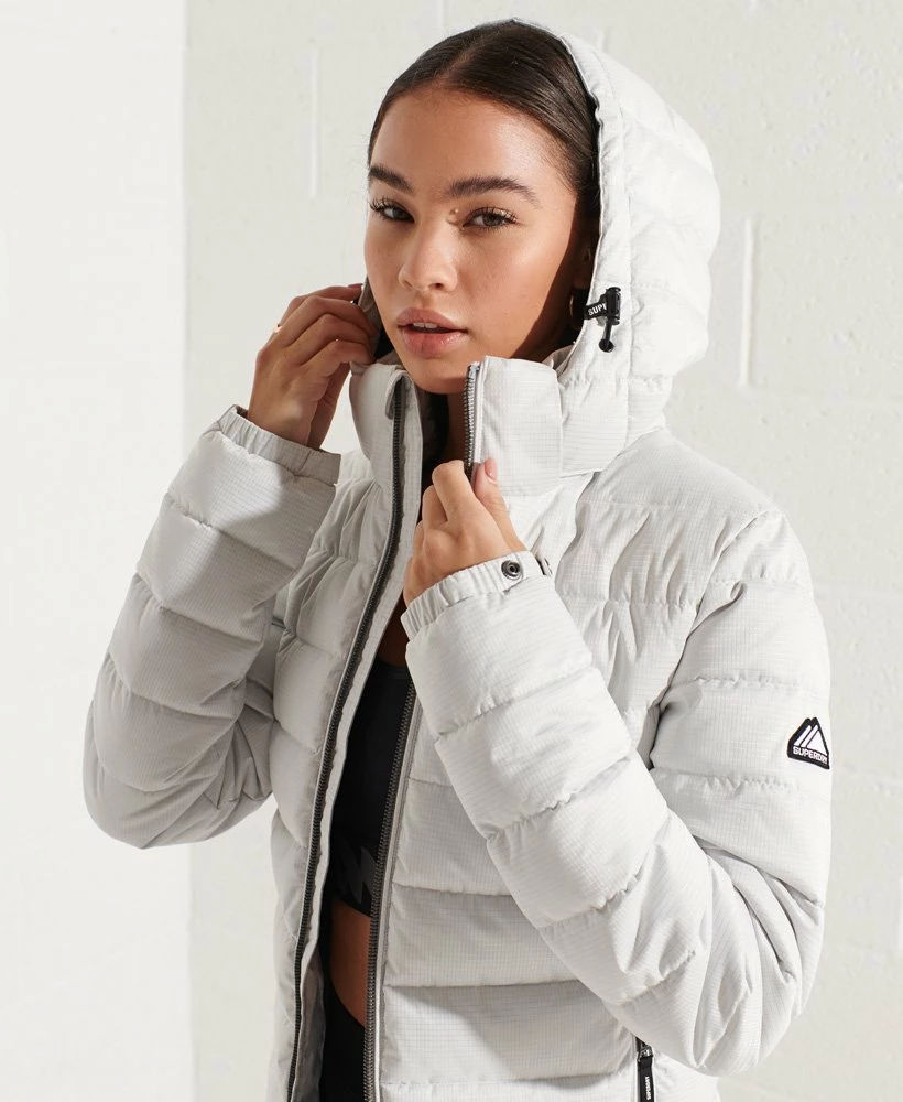 SUPERDRY Metallic Fuji Puffer Jacket White Metallic 3 SUPERDRY Metallic Fuji Puffer Jacket White Metallic - Image 3