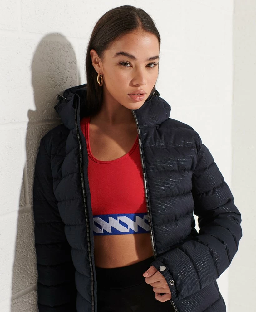 SUPERDRY Metallic Fuji Puffer Jacket Black Metallic 3 SUPERDRY Metallic Fuji Puffer Jacket Black Metallic - Image 3