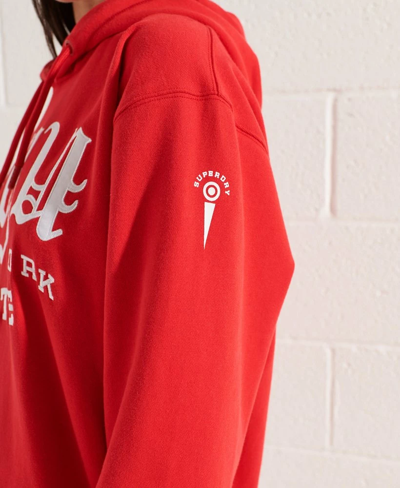 SUPERDRY College Graphic Oversized Hoodie Dress Darkest Charcoal Marl 3 SUPERDRY College Graphic Oversized Hoodie Dress Darkest Charcoal Marl - Image 3