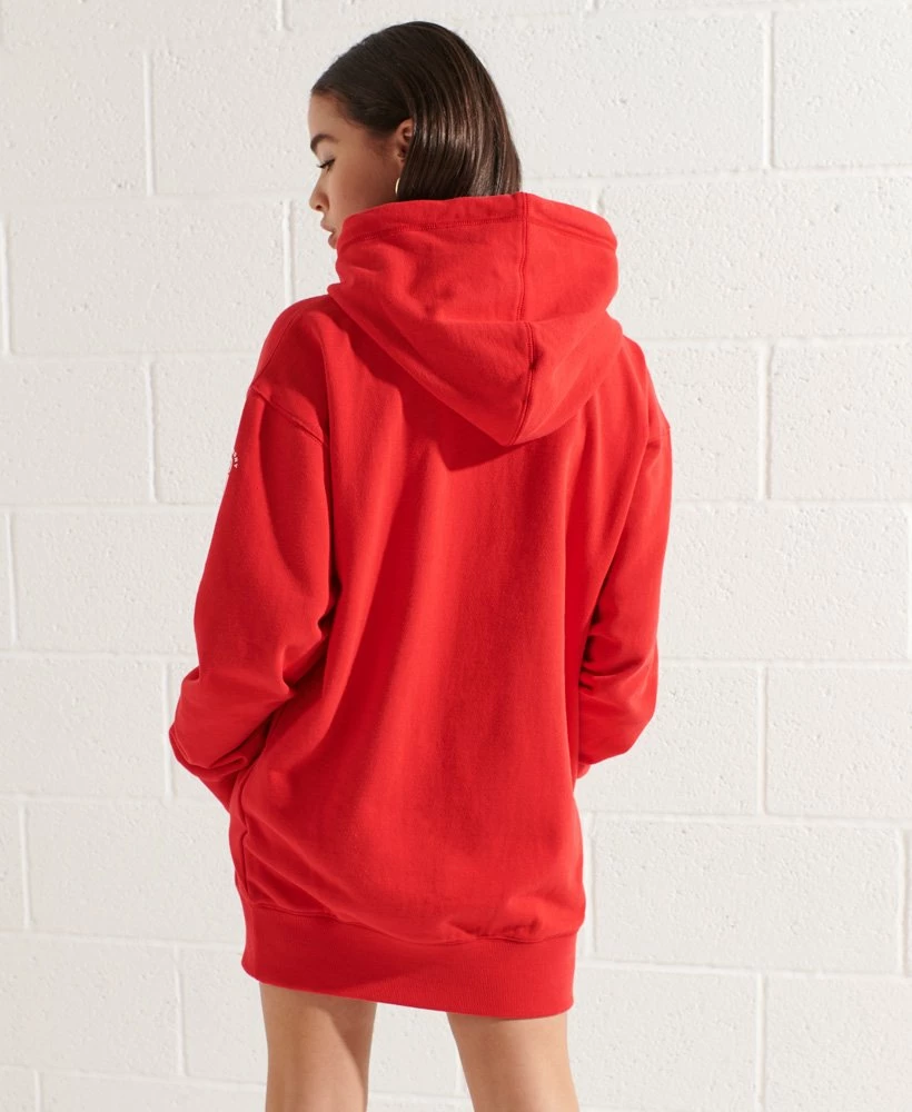 SUPERDRY College Graphic Oversized Hoodie Dress Darkest Charcoal Marl 2 SUPERDRY College Graphic Oversized Hoodie Dress Darkest Charcoal Marl - Image 2