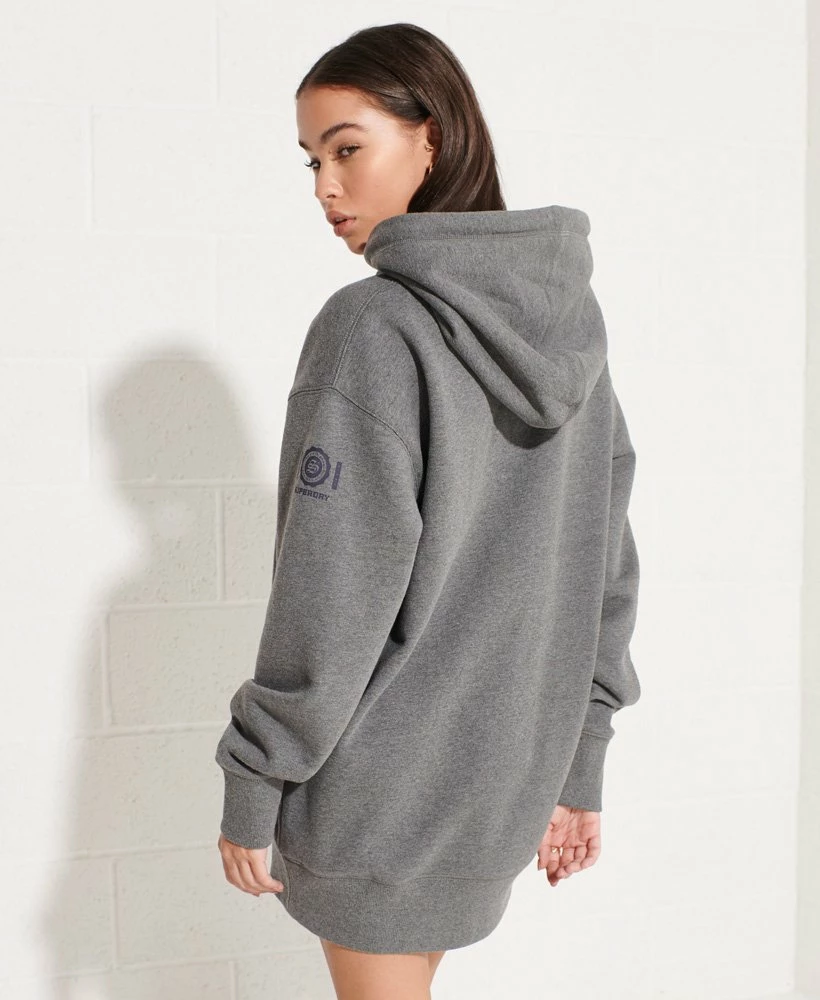 SUPERDRY College Graphic Oversized Hoodie Dress Risk Red 2 SUPERDRY College Graphic Oversized Hoodie Dress Risk Red - Image 2