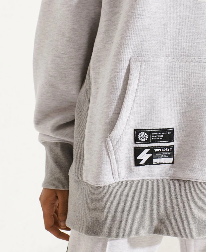 SUPERDRY Varsity Arch Oversized Hoodie Ice Marl 5 SUPERDRY Varsity Arch Oversized Hoodie Ice Marl - Image 5