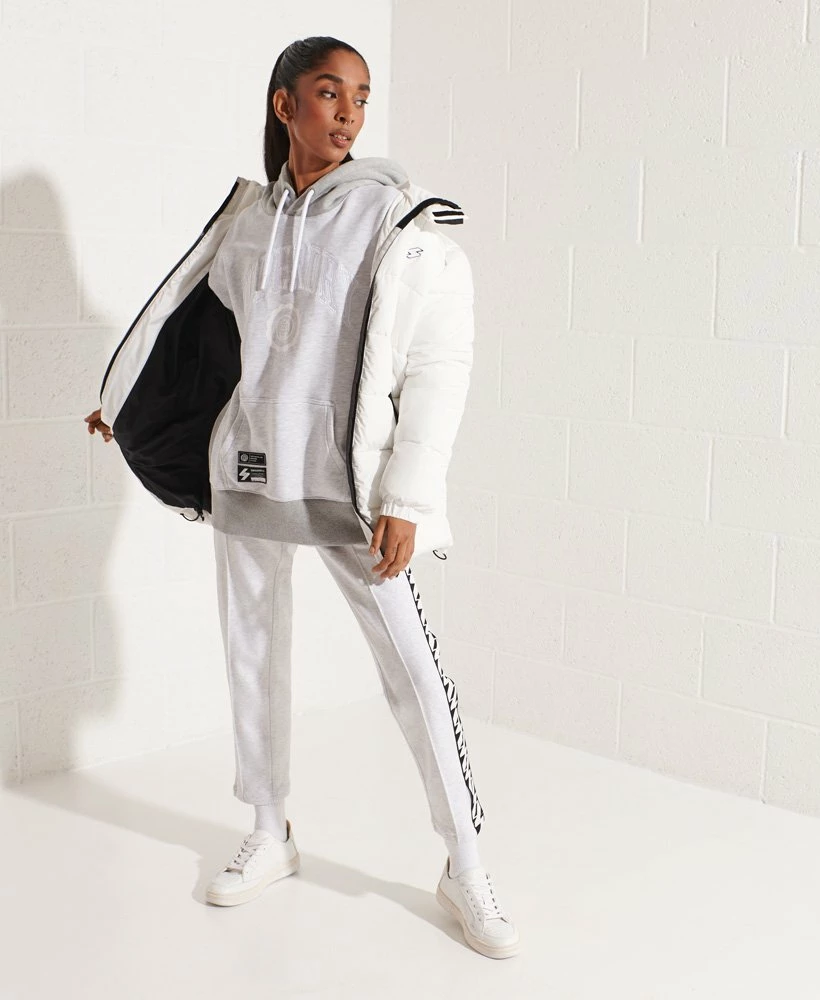 SUPERDRY Varsity Arch Oversized Hoodie Ice Marl 1 SUPERDRY Varsity Arch Oversized Hoodie Ice Marl