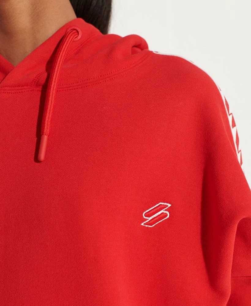 SUPERDRY Code Logo Tape Crop Hoodie Black 2 SUPERDRY Code Logo Tape Crop Hoodie Black - Image 2