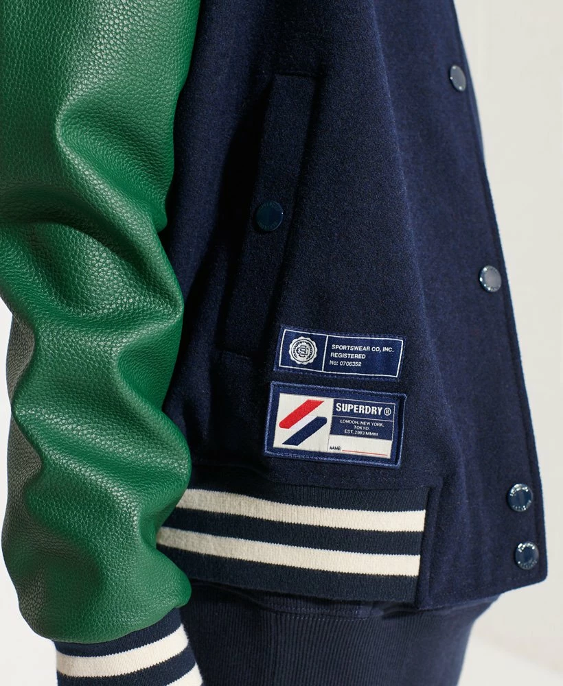 SUPERDRY Wool Varsity Baseball Jacket Varsity Arch Colourblock 4 SUPERDRY Wool Varsity Baseball Jacket Varsity Arch Colourblock - Image 4