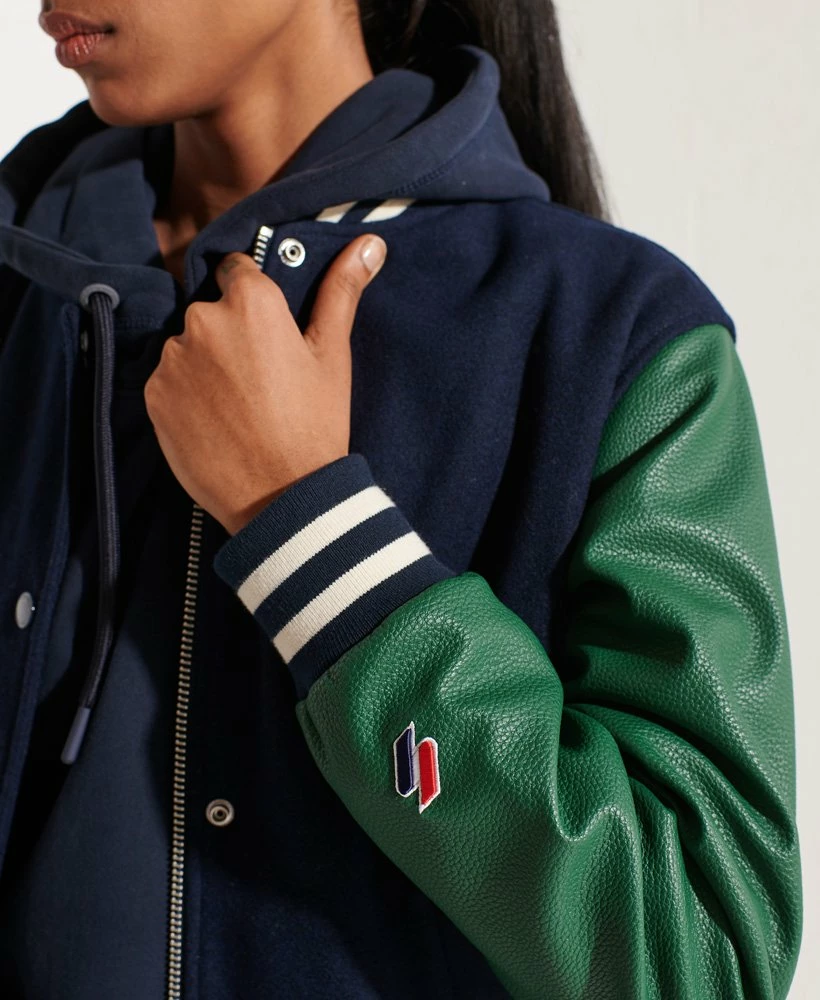 SUPERDRY Wool Varsity Baseball Jacket Varsity Arch Colourblock 3 SUPERDRY Wool Varsity Baseball Jacket Varsity Arch Colourblock - Image 3
