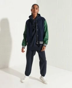 SUPERDRY Wool Varsity Baseball Jacket Varsity Arch Colourblock