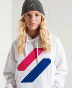 SUPERDRY Code Logo Chenille Oversized Hoodie Optic -Sportswear Sales 2022 upload9223368955665956135