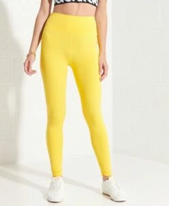 SUPERDRY Corporate Logo High Waist Leggings Nautical Yellow -Sportswear Sales 2022 upload9223368955665956171