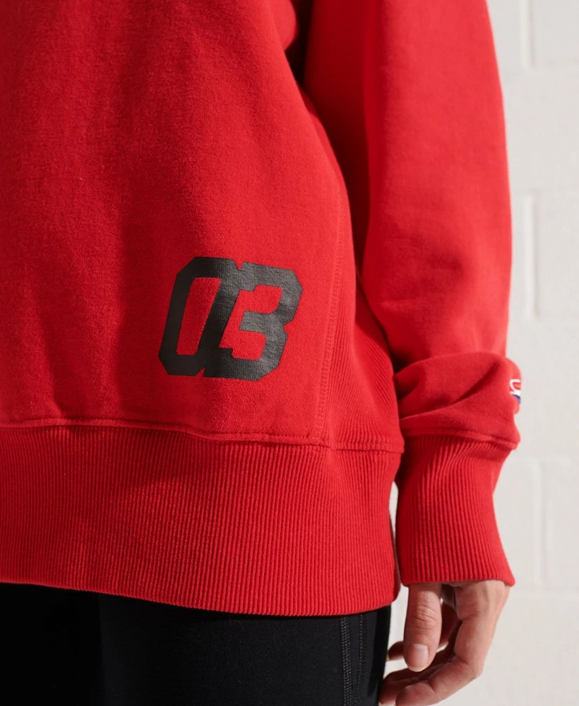 SUPERDRY Strikeout Oversized Crew Sweatshirt Risk Red 5 SUPERDRY Strikeout Oversized Crew Sweatshirt Risk Red - Image 5